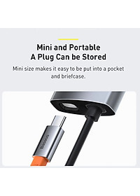 Hub chuyển đổi đa năng 8 trong 1 Baseus CAHUB-CV0G ( Type-C to HDMI/ USB3.0/ LAN / SD Card Reader/ Type C PD 100W, Multifunctional HUB) - HÀNG CHÍNH HÃNG