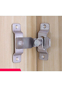 Chốt Khóa Cài Cửa Góc Vuông 90 Độ KUNBE Bằng Thép Không Gỉ, Then Cửa Dạng Chữ L Có Chốt Cố Định Thanh Gạt Loại To An Toàn, Chắc Chắn