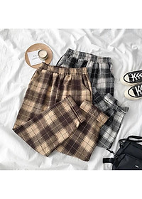 Quần Kẻ Sọc Caro Dáng Suông/ Quần ống rộng kẻ caro nam nữ 2 màu basic_Moonunisex
