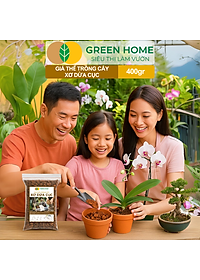 Xơ Dừa Cục Greenhome, Bao 400gr, Giá Thể Đã Qua Xử Lý, Size 1-2cm, Viên Đều Đẹp, Sạch Khuẩn, Trồng Kiểng Lá, Lan