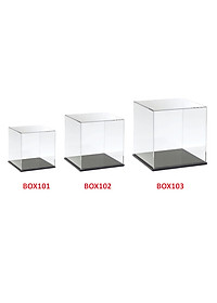 Hộp mica Enter BOX102 15x15x15cm mica dày 2mm, đế đen 5mmx2 vuông, Hộp trưng bày mô hình, Hộp mica trong chống bụi