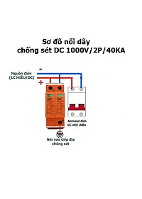 Chống sét lan chuyền DC, SPD DC 1000V 2P 40Ka chuyên dụng điện mặt trời