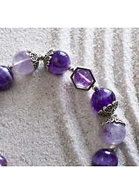 Vòng phong thủy Thạch anh tím mix Thạch anh ưu linh tím VT085