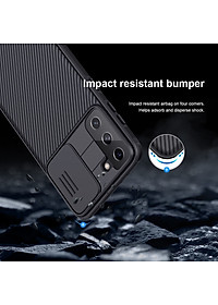 Ốp lưng cho Samsung Galaxy S21 Plus bảo vệ camera chống sốc hiệu Nillkin Camshield chống sốc cực tốt, chất liệu cao cấp, có khung & nắp đậy bảo vệ Camera - hàng chính hãng