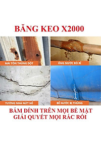 Băng keo chống thấm x2000 Nhật Bản chống thấm dột, dán tường, dán mái tôn, dán ống nước