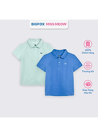 Áo polo bé trai Bigfox Miss Meow mùa hè chất cá sấu, áo có cổ đồng phục đi học size đại 7-15 tuổi 50kg