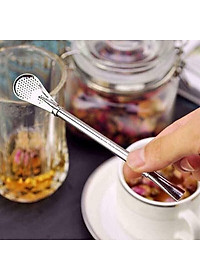 Ống Hút Kiêm Muỗng Inox Dài 16cm Tiện Lợi