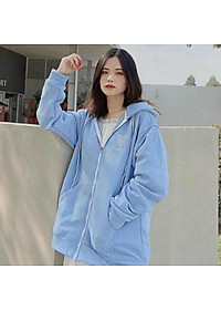 Áo khoác hoodie chống nắng dành cho nam nữ Thêu Trái Tim, Nỉ ngoại form rộng Có Dây Kéo unisex ulzzang