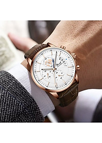 Đồng hồ nam chống nước DIZIZID chính hãng dây da cao cấp - Chạy full 6 kim và lịch ngày - Chống nước tốt - Kim dạ quang - Tặng kèm pin dự phòng DZDT69