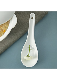 Combo 10 thìa lỗ sứ trắng Long Phương Thìa ăn cơm bằng sứ