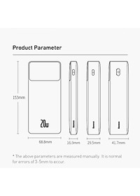 Pin sạc dự phòng Baseus Bipow Digital Display Power Bank 20000mAh ( 15W/20W, USB*2+Type C , LED Display, 2 Way Fast charge ) - Hàng chính hãng