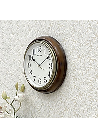Đồng hồ Rhythm CMH722CR06 Kt 32.0 x 7.0cm, 1.15kg Vỏ gỗ. Dùng Pin.