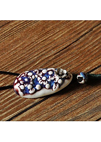 Vòng cổ gốm đắp hoa nổi sang trọng VGOM56