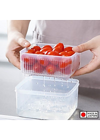 Hộp thực phẩm vuông có giá lót, nắp mềm Nakaya 1100ml Nội địa Nhật Bản