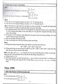 30 năm đề thi tuyển sinh vào lớp 10 môn Toán trường Phổ Thông Năng Khiếu (1996 - 2025)