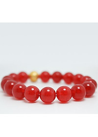 Vòng tay đá mã não đỏ mix hạt tròn MS228, Vòng tay phong thủy hợp mệnh Hỏa, Thổ, Thủy
