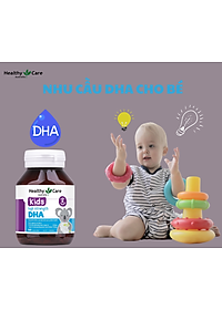 DHA cho bé từ 4 tháng - 12 tuổi Healthy Care Kids High Strength  - Úc, Giúp trẻ phát triển trí tuệ, thông minh, mắt sáng khỏe - QuaTangMe Extaste