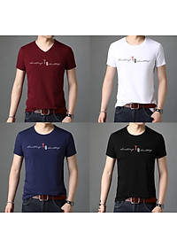 Áo Thun Nam Cotton Cổ Tròn Phối Hình Cao Cấp ShopN6 - AT06 (Nhiều Màu)