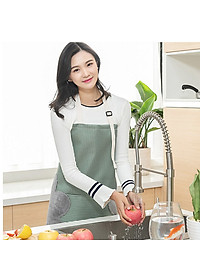 Tạp Dề Chống Thấm Nước, Dầu Mỡ Phong Cách Hàn Quốc Dễ Thương Kèm Khăn Lau Tay Chống Thấm Nước
