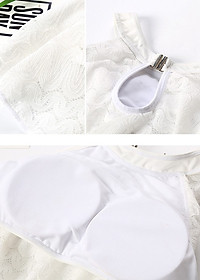 Bộ bơi 2 mảnh áo bèo ren, quần váy kín đáo, chất bơi lyrca dày dặn, mịn mát | KT013