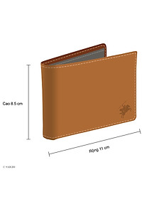 Bóp Nam Mini Nhỏ Gọn, Da Bò NAPA Mềm Mại - Vân Tự Nhiên, Thiết Kế Cổ Điển, Đơn Giản - Mỏng Nhẹ, Dáng Ngang - Gập 2, Đựng Tiền và Thẻ ATM Tiện Dụng - Hàng Chính Hãng SAIGIO
