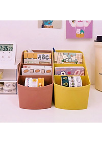 Hộp bút đa năng nhiều ngăn hộp đựng bút để bàn nhựa kiểu Hàn Quốc decor phòng