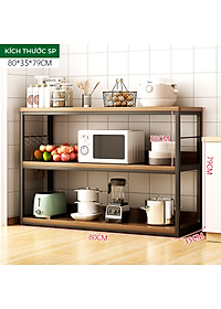 Kệ nhà bếp đa năng kệ để lò vi sóng khung thép chống ghỉ chắc chắn thương hiệu IGA - GM136