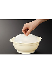 Combo 02  Bát hâm nóng thức ăn trong lò vi sóng 1200ml - Hàng nội địa Nhật Bản