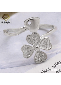 Nhẫn bạc Ý 925 Huệ Ngân - Cỏ bốn lá may mắn RR1158