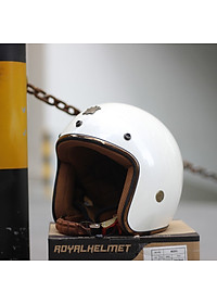 Nón bảo hiểm 3/4 ROYAL M20C trắng bóng