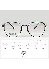 ọng Kính Cận, Kính Giả Cận TITANIUM Cao Cấp, Mắt Vuông Tròn, Siêu Nhẹ, Dẻo, Đen Vàng, Đen Bạc, Full Đen - BLUE LIGHT