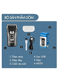 Máy cạo râu mini Kemei KM-T98 công suất mạnh mẽ 5W chống nước IPX5 - Hàng chính hãng
