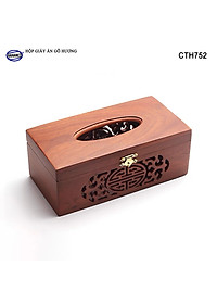 Hộp giấy ăn gỗ Hương cỡ lớn hàng VIP - Đục Khắc Hoa Văn Tinh Xảo/ Độc Đáo/ kiểu cách phương Đông - CTH752