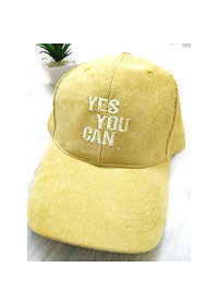 Mũ lưỡi trai " Yes you can" vải nhung cho cả nam nữ