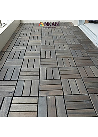 Vỉ Gỗ Lót Sàn Ban Công Thương Hiệu ANKAN Gu Màu Đen 12 Nan, Ván Lót Sàn Gỗ Tự Nhiên Dùng Để Lót Sân Vườn, Hồ Bơi, Phòng Spa, Siêu Bền, Chịu Nước Tốt, Chống Trơn Trượt, Tiêu Chuẩn Xuất Khẩu