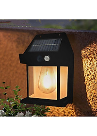 Đèn năng lượng mặt trời cảm biến ánh sáng tự động bật tắt, đèn mặt trời cảm biến hồng ngoại trang trí sân vườn 3 chế độ, ánh sáng vàng-BK888