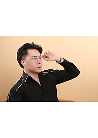 Gọng kính titanium LS9002 nửa khung thời trang nam cao cấp siêu nhẹ siêu bền OURESS