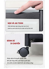 Kệ để lò vi sóng đa năng Inox 304 cao cấp Vando chính hãng kệ để đồ lò nướng chắc chắn, sơn tĩnh điện chống bong tróc, kệ nhà bếp siêu chịu lực 300kg