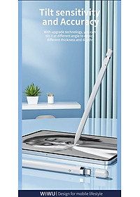 Bút cảm ứng Wiwu Pencil L Dành cho Ipad làm bằng hợp kim nhôm, thiết kế từ tính bảo vệ bút khỏi bị lăn và rơi - Hàng chính hãng