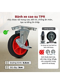 Xe đẩy hàng 4 bánh gấp gọn sàn thép FUJIHOME nhập khẩu, xe kéo hàng xếp gọn, bánh xe có chốt hãm - hàng chính hãng
