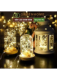 Dây Đèn Led Trang Trí Greenhome, Fairy Lights, Đom Đóm 1 Mét, 3 Chế Độ Sáng, Tặng Kèm Pin, Chịu Nước, Decor, Chụp Hình