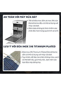 Set 05 đôi đũa inox 304 - 316 DandiHome 2020 chống trơn trượt, sang trọng, tinh tế