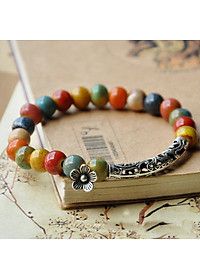 Vòng tay charm gốm mix hoa dễ thương VGOM61