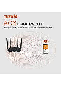 Thiết bị phát Wifi Tenda AC6 Chuẩn AC 1200Mbps - Hàng Chính Hãng