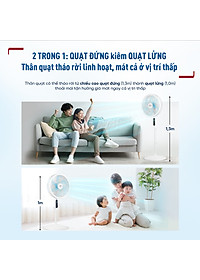 Nơi bán [MỚI RA MẮT] Quạt đứng có điều khiển từ xa Tefal Turbo Silence Plus VH689990 màu trắng cánh xanh