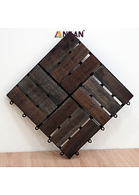 Vỉ Gỗ Lót Sàn Ban Công Thương Hiệu ANKAN Gu Màu Đen 12 Nan, Ván Lót Sàn Gỗ Tự Nhiên Dùng Để Lót Sân Vườn, Hồ Bơi, Phòng Spa, Siêu Bền, Chịu Nước Tốt, Chống Trơn Trượt, Tiêu Chuẩn Xuất Khẩu