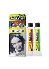 Nhuộm phủ bạc dược thảo Amiseven nhanh 7 phút AMI SEVEN Speedy Permanent Hair Color S3 (60g + 60g)