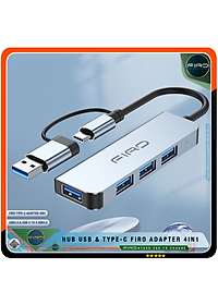 Hub Type C FIRO Và Hub USB FIRO 3.0 Adapter 4in1 - Bộ Chia USB FIRO Ra Nhiều Cổng Kết Nối Chuyển Đổi Cho Laptop,PC, Máy Tính Đa Năng - Hub FIRO Hỗ Trợ Sạc Pin, Kết Nối Đa Năng Ổ Cứng, Bàn Phím, Chuột, Máy In, Thiết Bị Chia Ổ USB - Hàng Chính Hãng