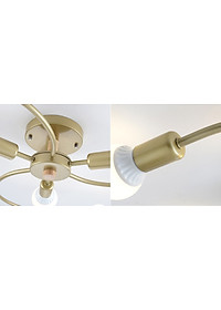 Đèn trần LERAT loại 6 bóng hiện đại trang trí nội thất sang trọng - kèm bóng LED chuyên dụng - (92).