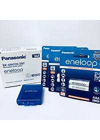 Bộ 3 vỉ (6 viên) pin sạc Panasonic Eneloop AAA BK-4MCCE/2B-V-Hàng chính hãng